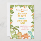 Dinosaur première invitation anniversaire Dinosaur (Devant)