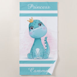 Dinosaur Princess Beach Towel Strandlaken