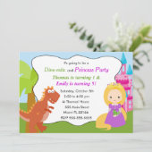 Dinosaur Princess Invitation Anniversaire de enfan (Debout devant)