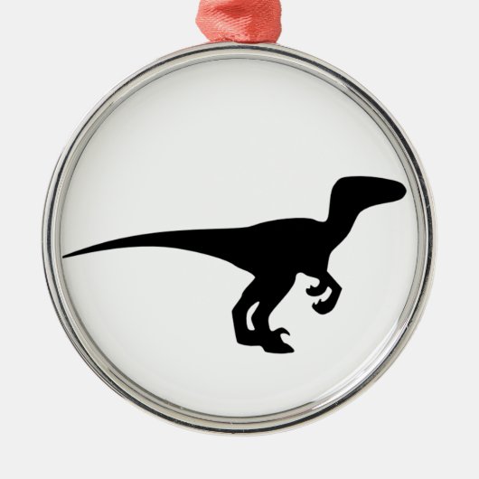 Dinosaur Raptor, Dino Design Metalen Ornament (Voorkant)