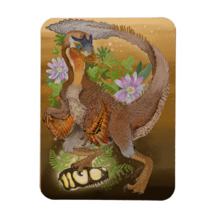 Dinosaur Raptor Oerwoud Art Magneet