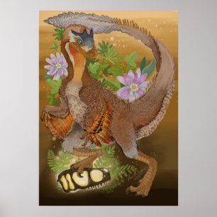 Dinosaur Raptor Oerwoud Art Poster