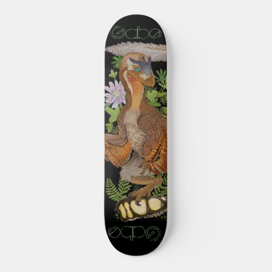 Dinosaur Raptor Oerwoud Art Skateboard (Voorkant)