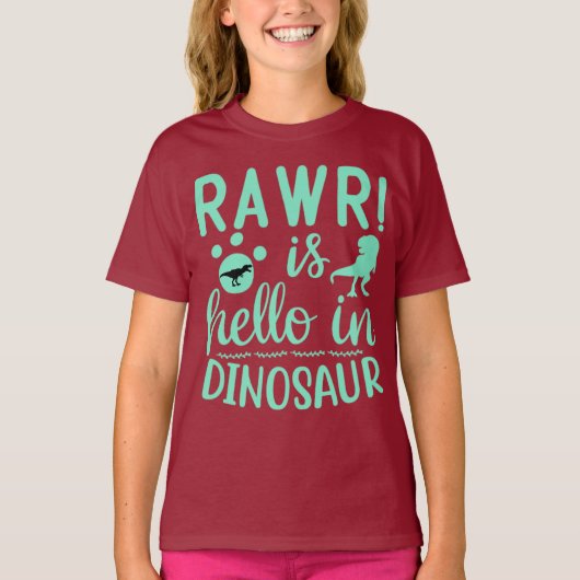 Dinosaur Rawr est Hello T-Shirt (Devant)