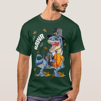 Dinosaur Rawr Thanksgiving Boys Turkey Saurus T re T-shirt