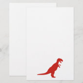Dinosaur Red Briefpapier (Voorkant / Achterkant)