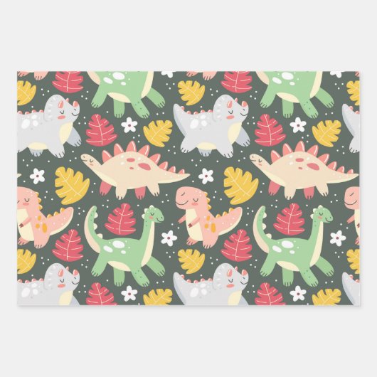 Dinosaur-reeks — Verpakkingspapier Inpakpapier Vel (Voorkant)