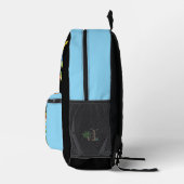 Dinosaur Reptiles Black & Blue School Backpack 32 Bedrukte Rugzak (Rechts)