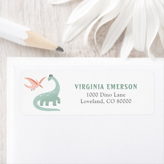 Dinosaur Return Address Label