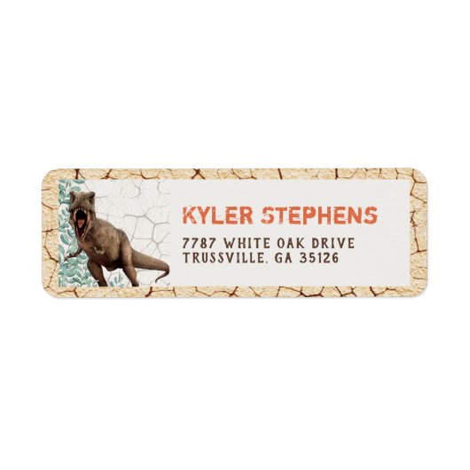 Dinosaur Return Address Labels (Voorkant)