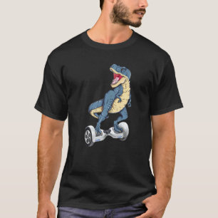 Dinosaur Rex Riding Hoverboard Electric Skateboard T-shirt