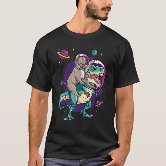 Dinosaur Rex Space Planets Sparkles T-shirt (Voorkant)