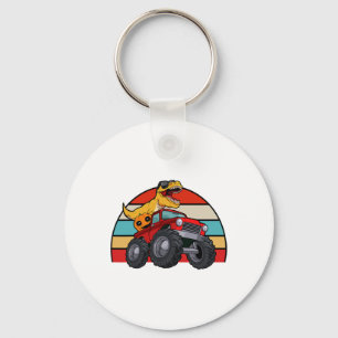 Dinosaur Riding Monster Truck Lazy Halloween Costu Sleutelhanger