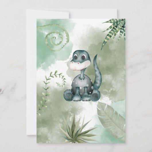 Dinosaur Roar Anniversaire Fête Invitation (Dos)