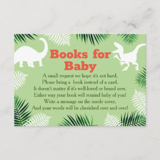 Dinosaur Roar Book Request Baby shower Informatiekaartje