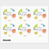 Dinosaur Roar Boys Verjaardag Blauw Ronde Sticker (Vel)