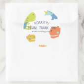 Dinosaur Roar Boys Verjaardag Blauw Ronde Sticker (Tas)