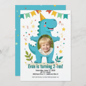 Dinosaur Roar Invitations d'anniversaire pour les  (Devant / Derrière)