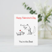 Dinosaur Roaring, Bonne Saint Valentin, Carte post (Debout devant)