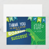 Dinosaur Roaring Boy Birthday Dank je wel Bedankkaart (Voorkant / Achterkant)