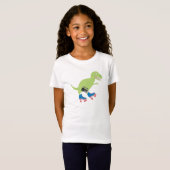 Dinosaur Roller Skating Holding Radio T-shirt (Voorkant volledig)