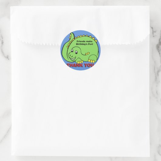 Dinosaur Ronde Sticker (Tas)