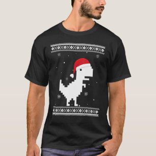 Dinosaur Santa Clause Big T-Rex Santa Ugly Christm T-shirt