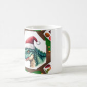 Dinosaur Santa  Hat Art  Koffiemok (Voorkant rechts)