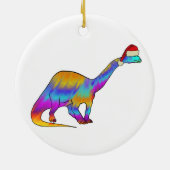 Dinosaur Santa Rainbow-kleuren Keramisch Ornament (Achterkant)