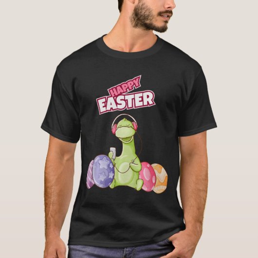 Dinosaur Say Happy Easter Premium Tri-blend T-shirt (Voorkant)