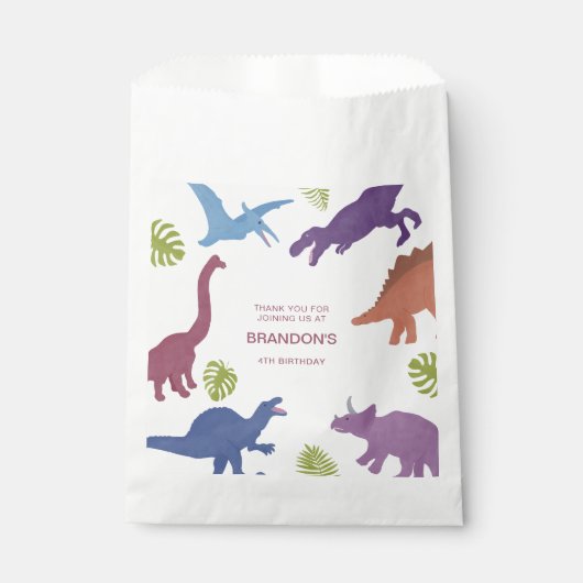 Dinosaur Schattige Dino Kind Verjaardagsfeest Bedankzakje (Voorkant)