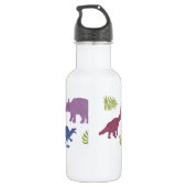 Dinosaur Schattigee Dino Kind Kind Gepersonaliseer Waterfles (Achterkant)