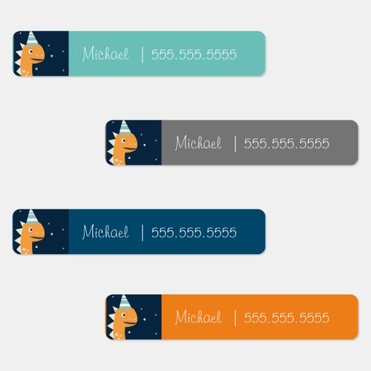 Dinosaur School Class Lunch Naam Nummer Labels (Groep)