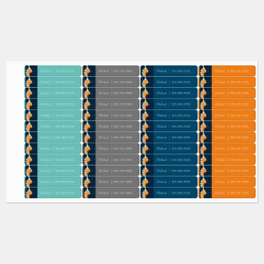 Dinosaur School Class Lunch Naam Nummer Labels (Vel)