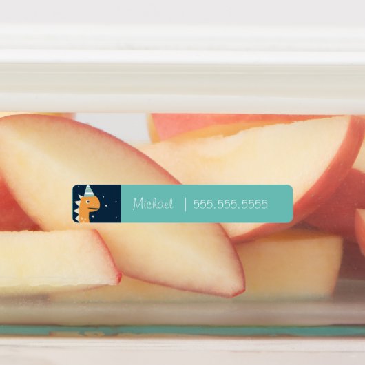 Dinosaur School Class Lunch Naam Nummer Labels (Aangebracht)