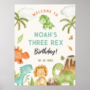 Dinosaur Signes de fête - Poster de bienvenue pour