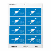 Dinosaur Silhouet Aangepaste kleur Adreslabel Etiket (Full Sheet)