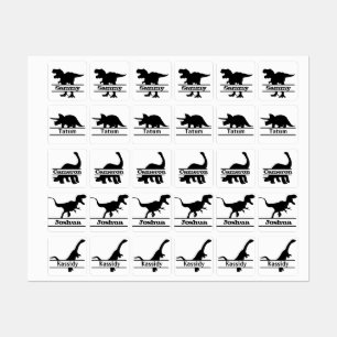 Dinosaur Silhouette Persoonlijke namen Labels