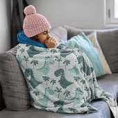 Dinosaur Simple Scandinavian Child Design Sherpa Deken