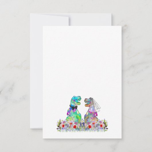 Dinosaur Site Mariage Réponse Code QR Carte RSVP (Dos)