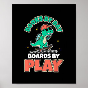 Dinosaur Skateboarder Boeken Dino Speel Pret Activ Poster