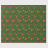 Dinosaur Skater Santa Hat Cadeaupapier (Vlak)