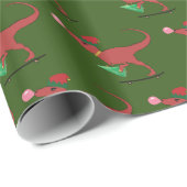 Dinosaur Skater Santa Hat Cadeaupapier (Rol Hoek)