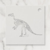 Dinosaur Skeleton Art Bedankjes Labels (Achterkant)