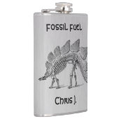 Dinosaur Skeleton Fossil Fuel on Aluminium Design Heupfles (Rechts)
