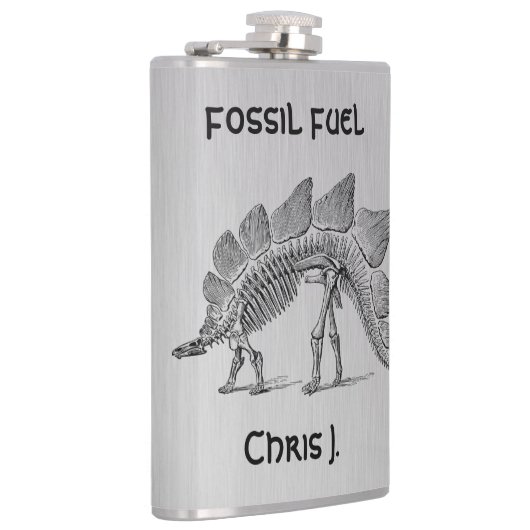 Dinosaur Skeleton Fossil Fuel on Aluminium Design Heupfles (Rechts)