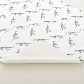 Dinosaur Skeletons Pattern CUSTOM ACHTERGROUND COL Sherpa Deken (3/4)