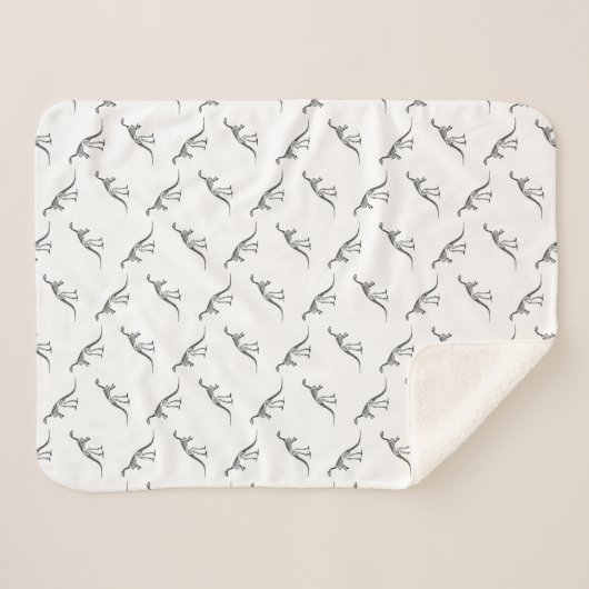 Dinosaur Skeletons Pattern CUSTOM ACHTERGROUND COL Sherpa Deken (Voorkant (horizontaal))