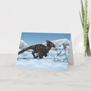 Dinosaur Snowman Kaart