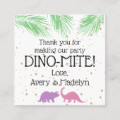 Dinosaur Soap Party Favor 2-zijdige Hang Labels (Voorkant)